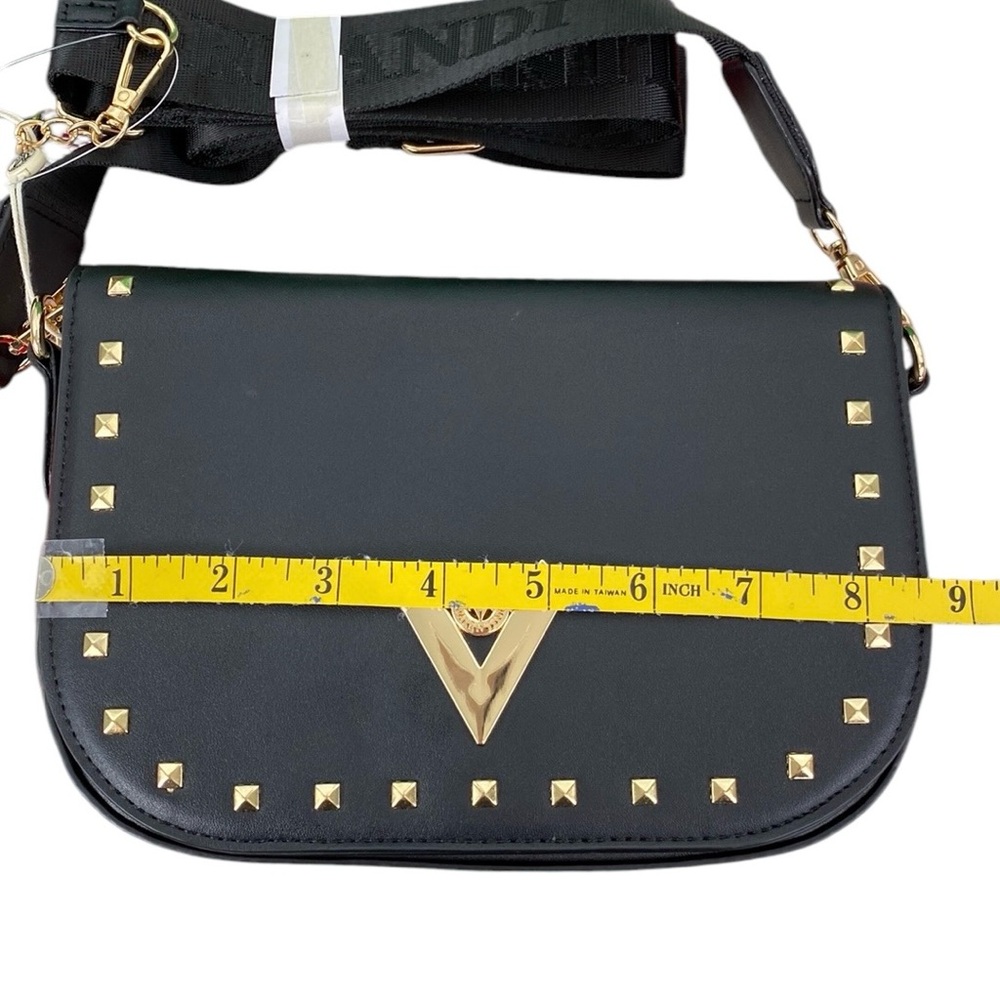 Valentino Orlandi Black Studded Vegan Leather Crossbody Bag and Coin Purse - Picture 13 of 17